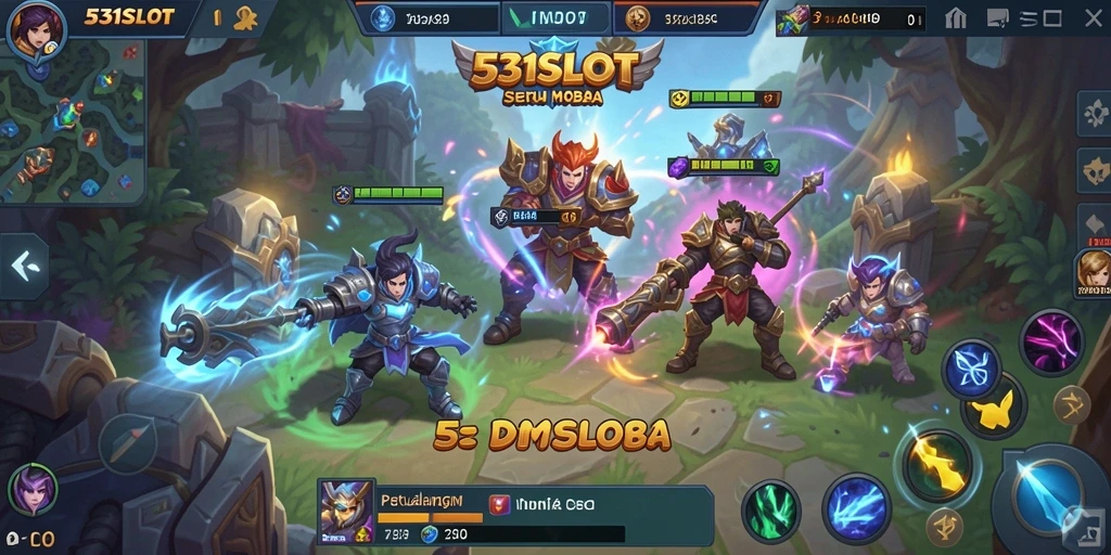 Menampilkan aksi seru dalam gameplay game MOBA.