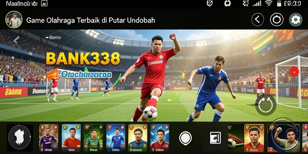 Tampilan gameplay seru dalam BANK338 yang menggambarkan pertandingan olahraga.