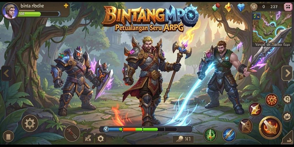 Gameplay seru BINTANGMPO dengan pertarungan dinamis.
