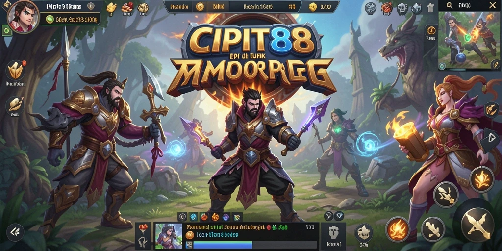 Screenshot gameplay CIPIT88 yang menunjukkan pertarungan seru di dunia MMORPG.