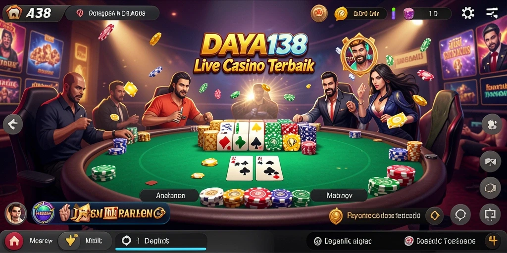 Screenshot gameplay Live Casino DAYA138 yang menampilkan dealer dan pemain.