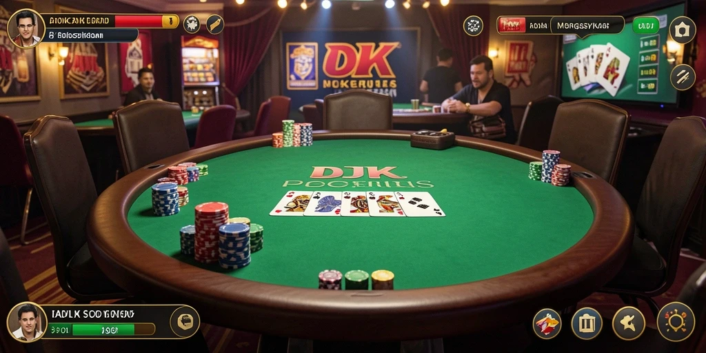 Gameplay DKK yang menegangkan dan seru dalam permainan Poker.