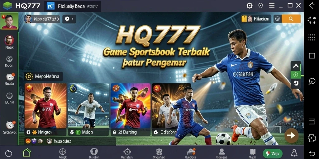 Tampilan utama HQ777 dengan berbagai pilihan taruhan olahraga.
