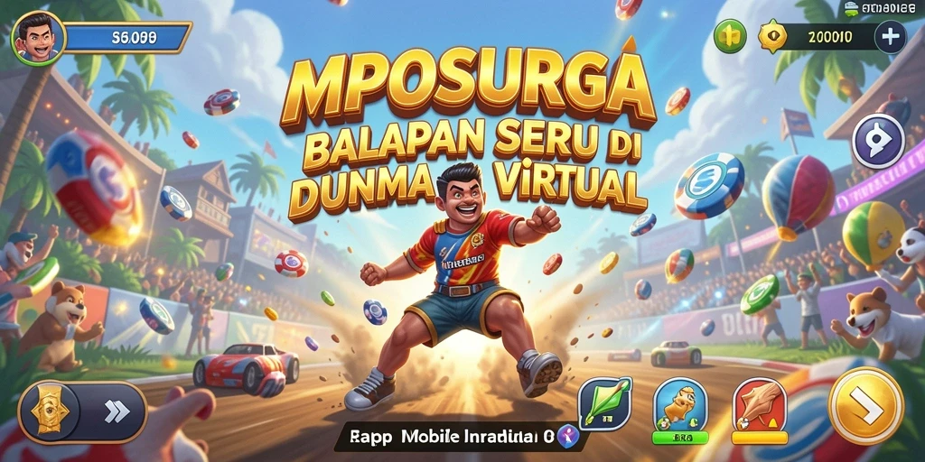 Screenshot MPOSURGA menampilkan balapan yang mendebarkan.