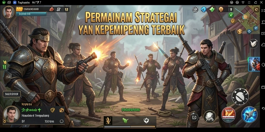 Tampilan gameplay NV77 menampilkan pertempuran strategis yang mendalam.