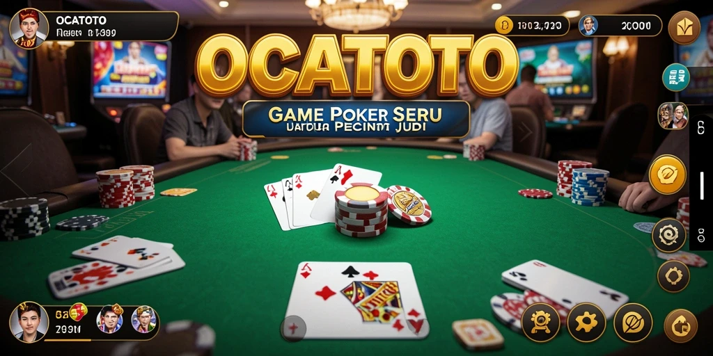 Tampilan gameplay seru dari OCATOTO yang penuh strategi Poker.