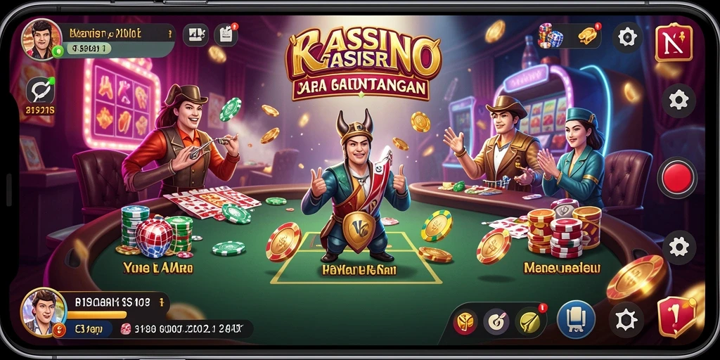 Screenshot gameplay S13 menampilkan suasana kasino yang mendebarkan.